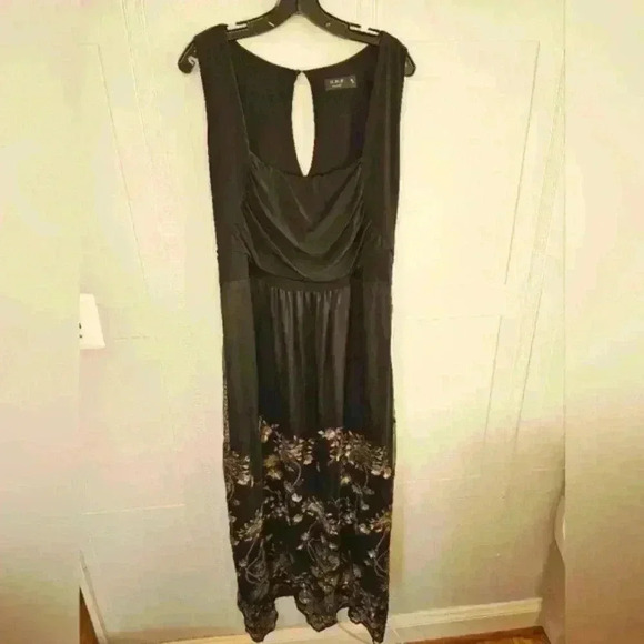 IGIGI Ekanta Black and Gold Beaded Maxi Sleeveless Empire Waist Dress  18/20 - Picture 2 of 16